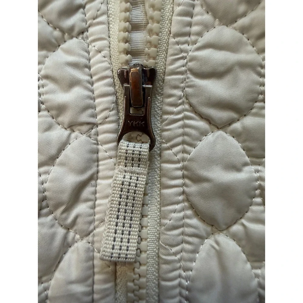 Patagonia Girls S 8 Ivory Quilted Hooded Full Zip Jacket Ivory 68015